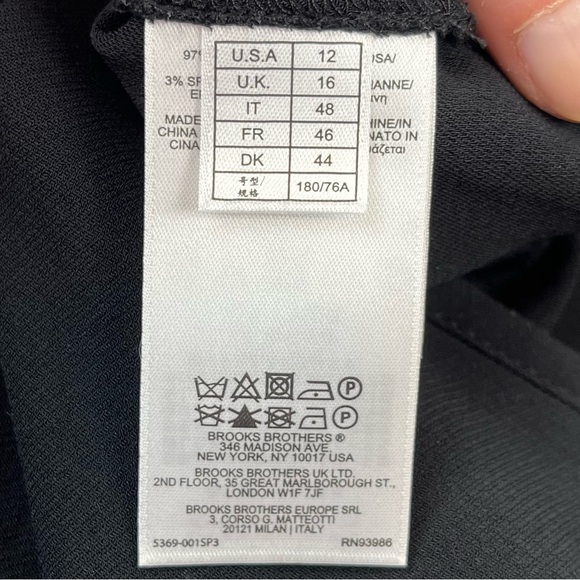 BROOKS BROTHERS Wide Leg Black Crepe Pants Side Zipper Size 12 - Picture 10 of 14